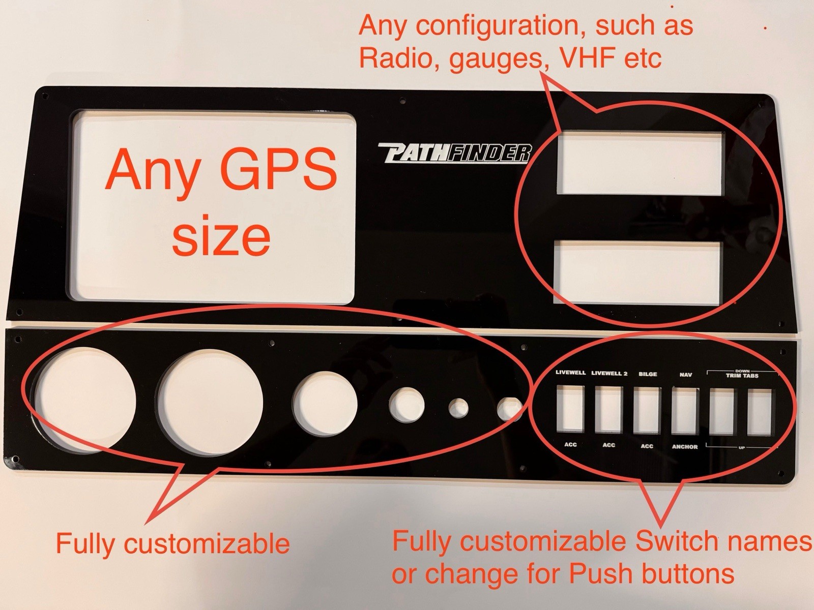 100% Customizable Pathfinder Boat Switch electrical Panel Set. READ DESCRIPTION