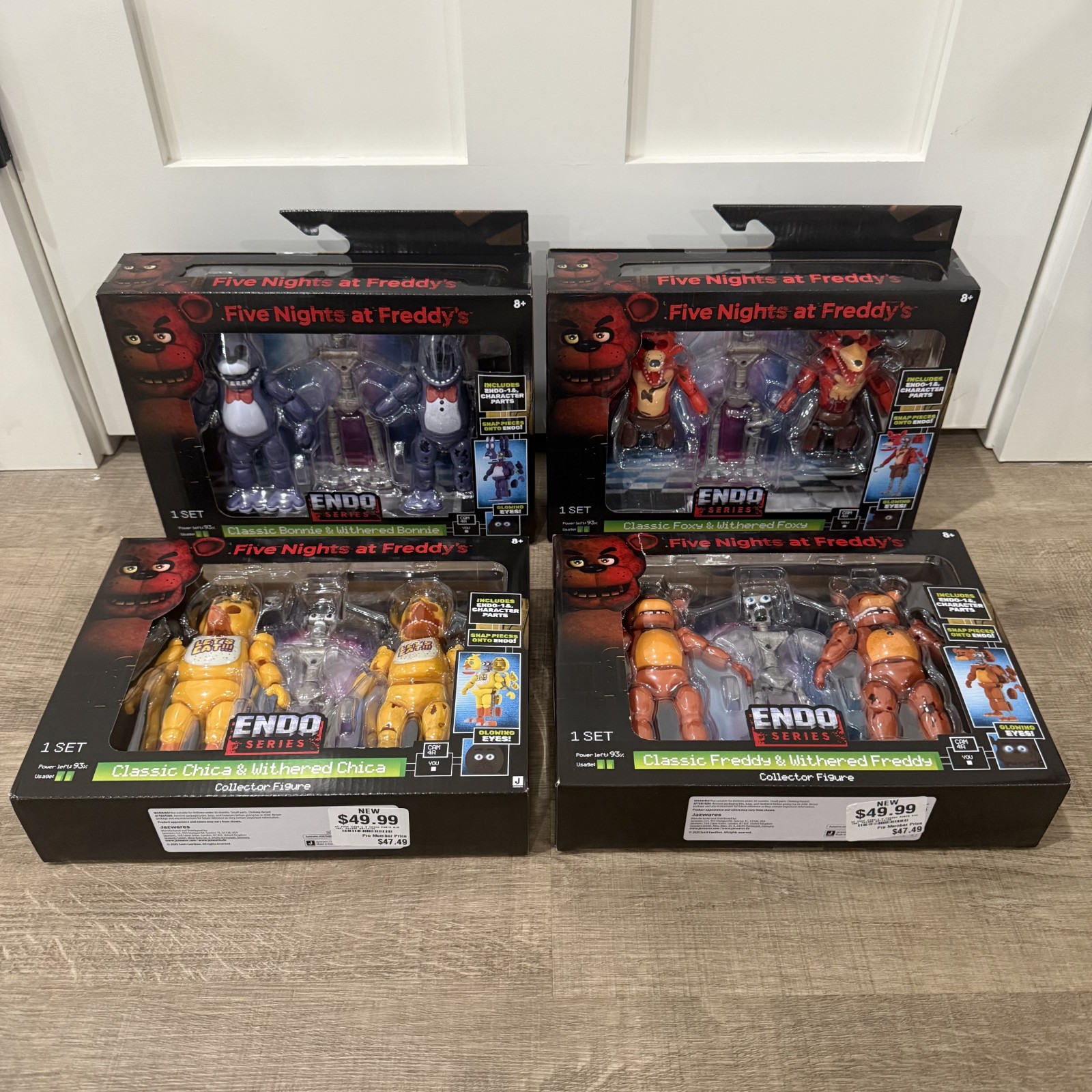 FULL SET OF 4 Jazwares Five Nights At Freddys Endo Series Wave 1 Foxy Chica
