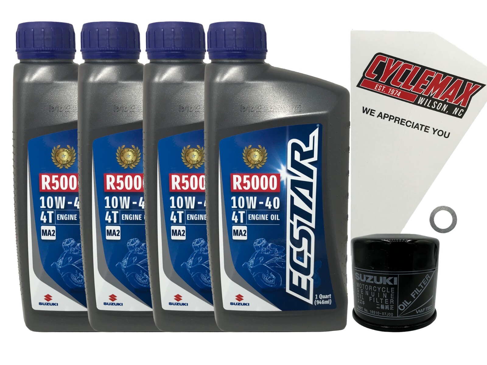Cyclemax Genuine OEM Standard Oil Change Kit fits 2002-2022 Suzuki VL-800 K1-K5