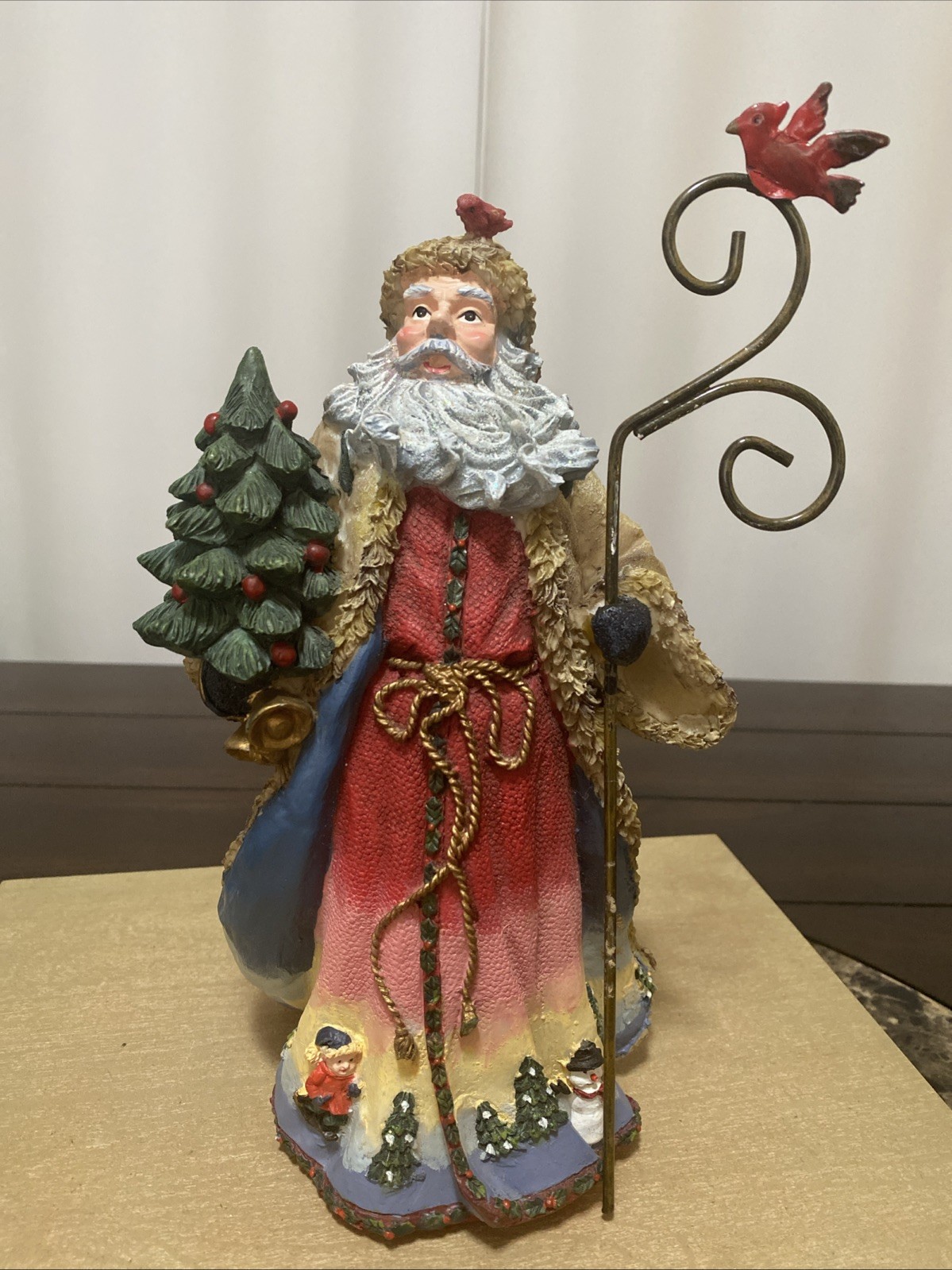Menards-Style Christmas 11” Resin Santa Claus Figurine Holiday Decorations