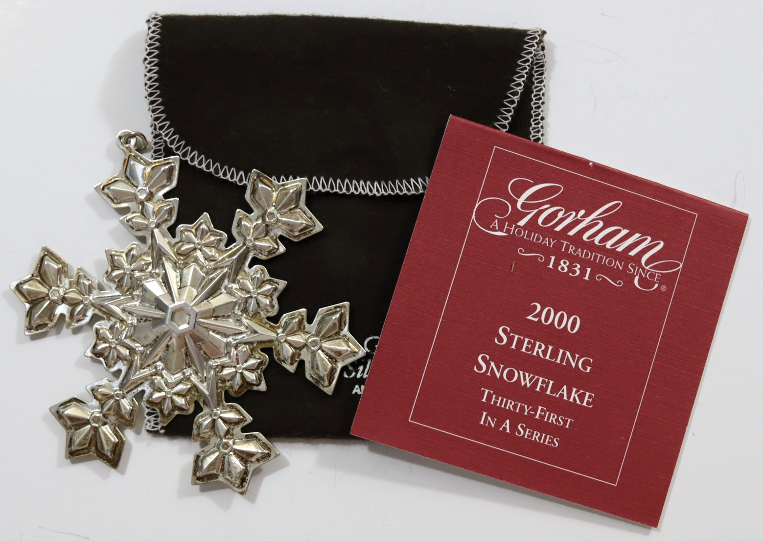 Gorham Sterling Annual Snowflake Ornament 2000, 31st Edition USED