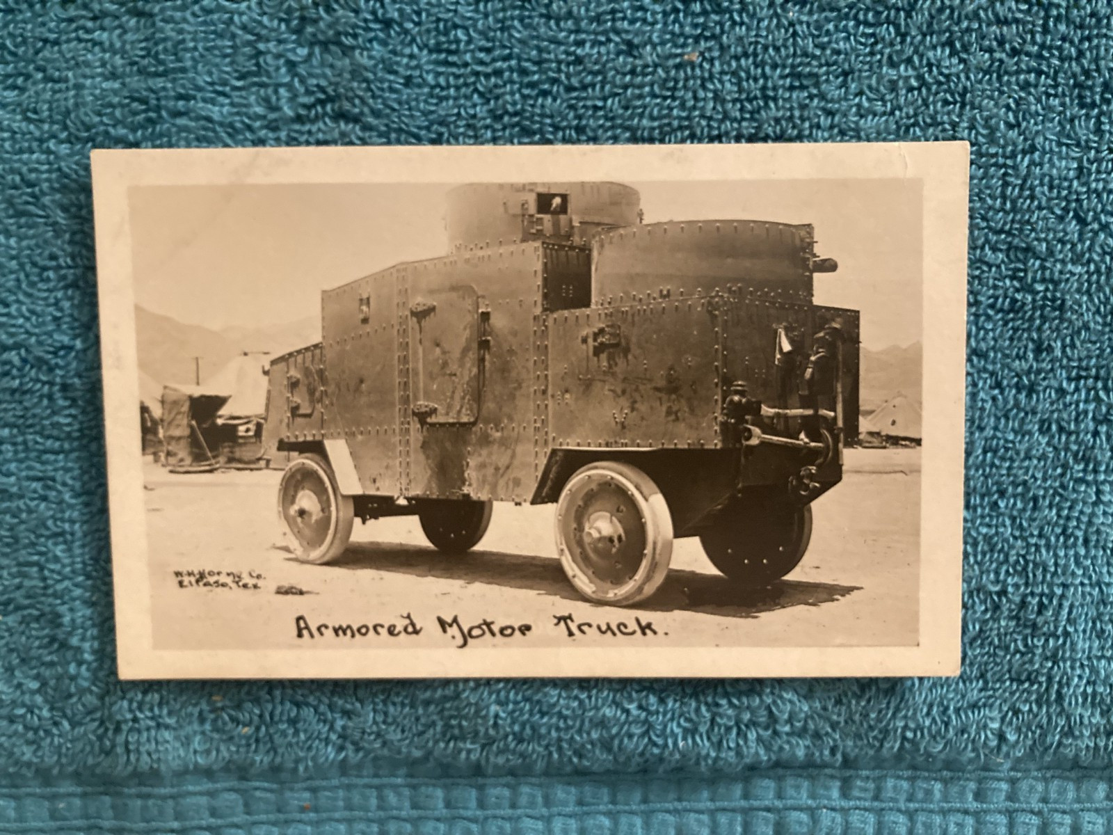 RPPC Armored Motor Truck W.H. Horne Photo El Paso Texas c1910 Mexican Revolution