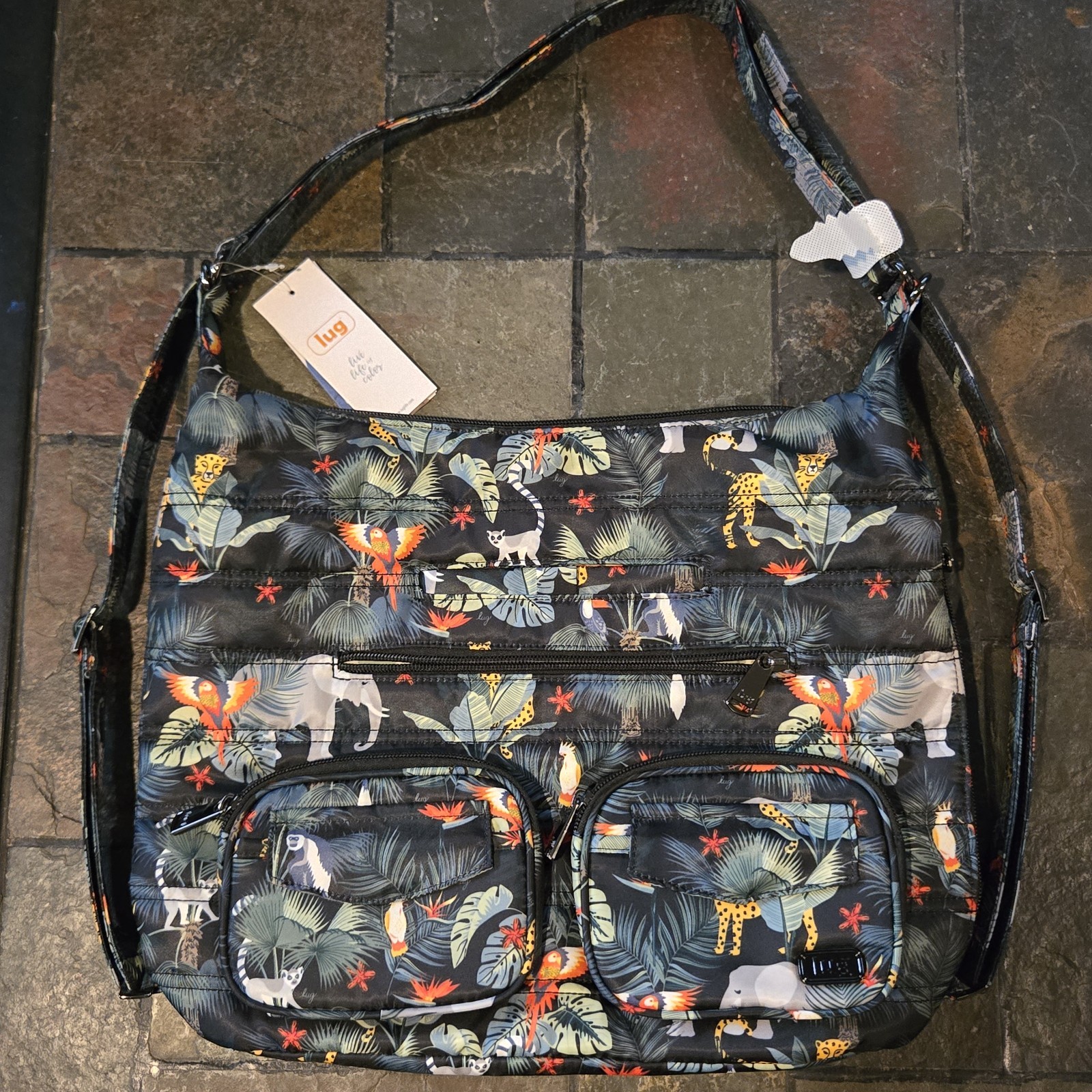 Lug -Zipliner -Convertible Travel Bag-Black Wildlife Print-New with tags Lug -Zipliner -Convertible Travel Bag-Black Wildlife Print-New with tags