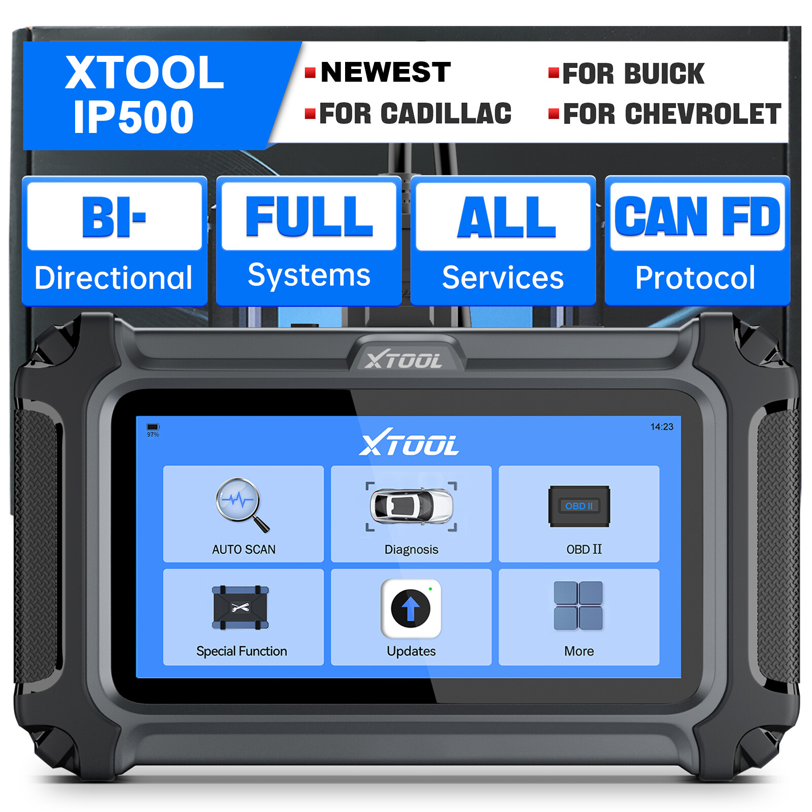 XTOOL IP500 OBD2 Scanner Car Diagnostic Active Test For Buick/Chevrolet/Cadillac