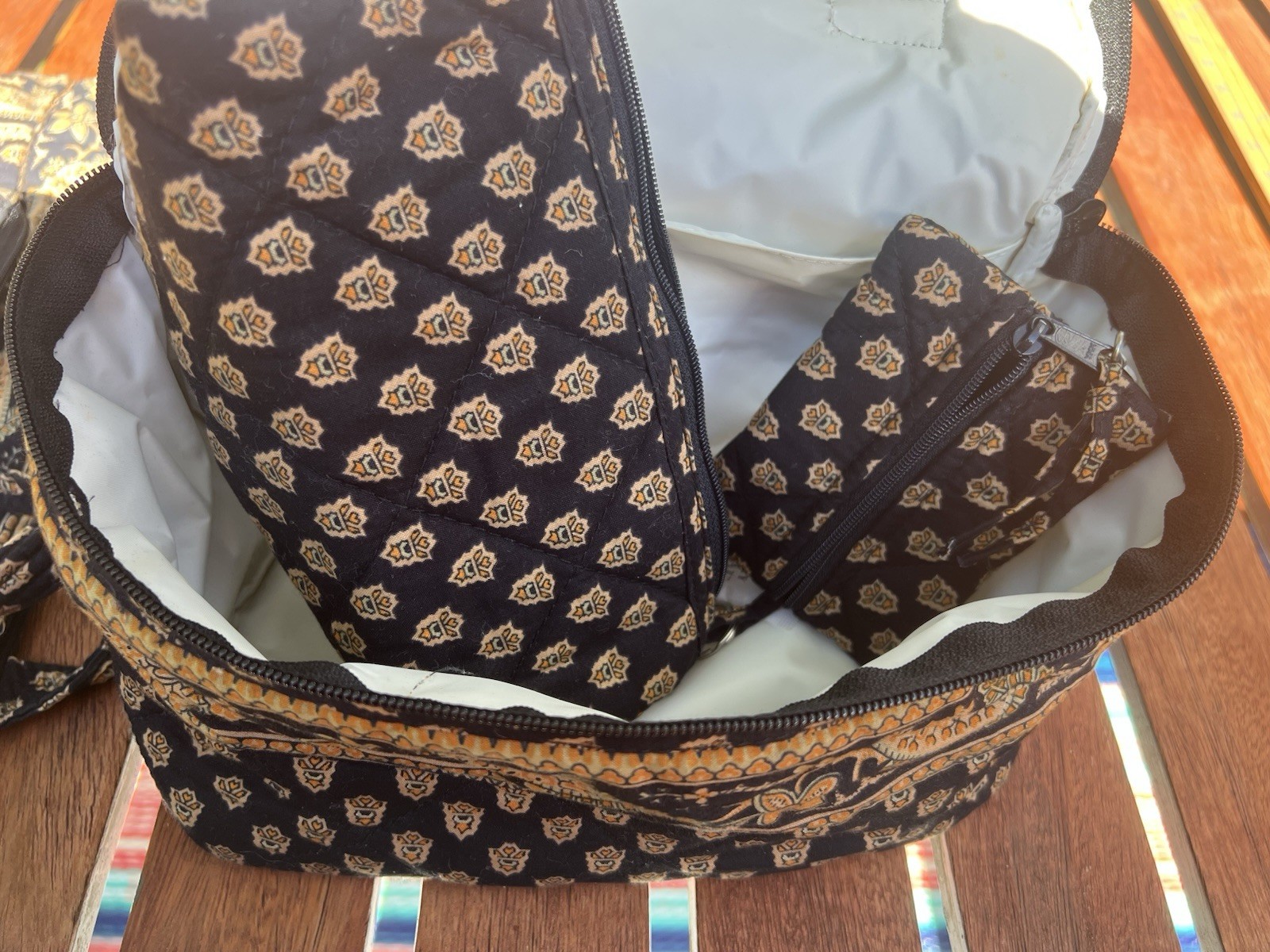 Vtg Pierre Deux Makeup Bags And Keychain Lot of 3 Black Paisley Oldmoney Vtg Pierre Deux Makeup Bags And Keychain Lot of 3 Black Paisley Oldmoney