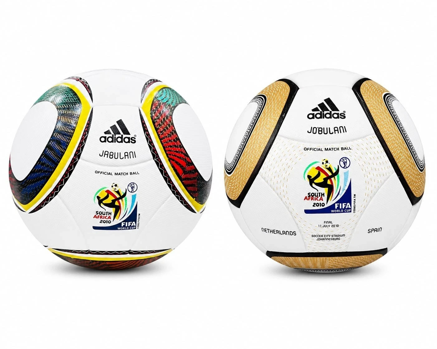 Adidas Jabulani & Jobulani FIFA 2010 Official Match Ball Size 5 – 2 Pack Bundle