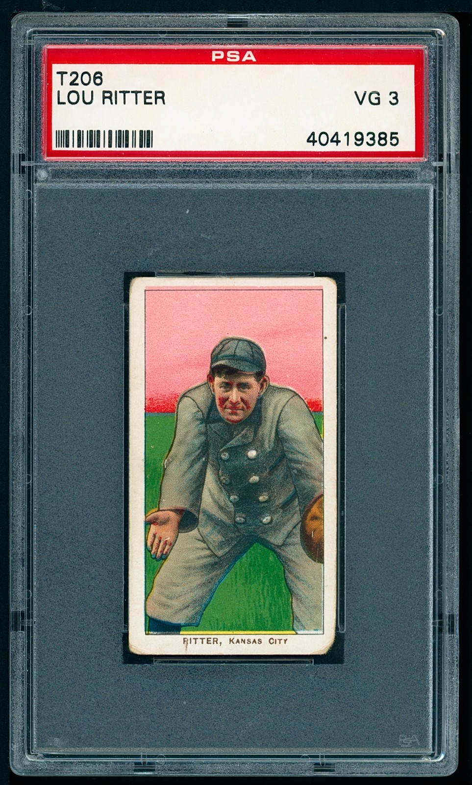 1909-11 T206 Piedmont - Lew Ritter, Kansas City - Incredible Color - PSA 3