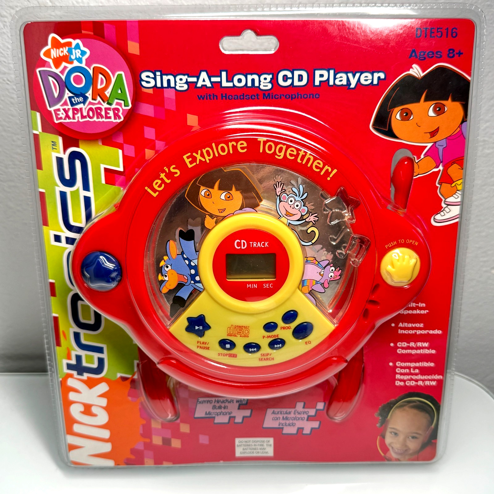 Dora the Explorer Nicktronics DTE516 Sing Along CD Player Headset Mic NEW 2006 Dora the Explorer Nicktronics DTE516 Sing Along CD Player Headset Mic NEW 2006