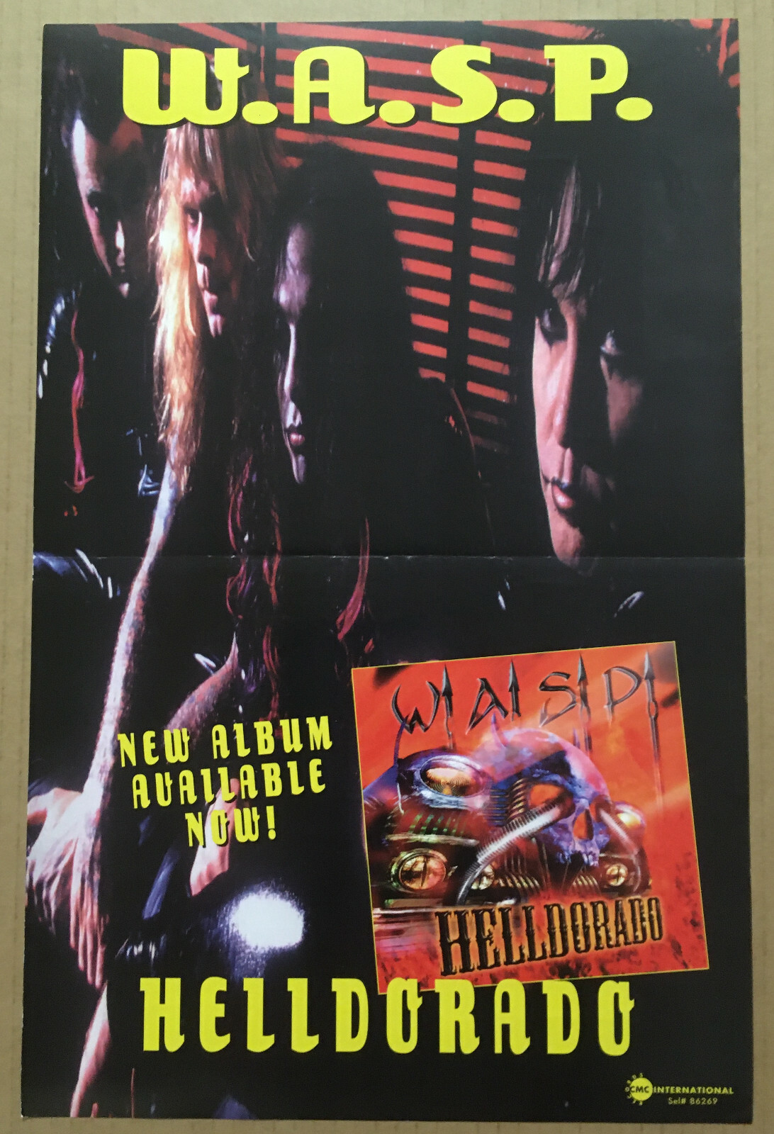 W.A.S.P. Rare 1999 PROMO POSTER for Helldorado CD MINT 11x17 USA wasp