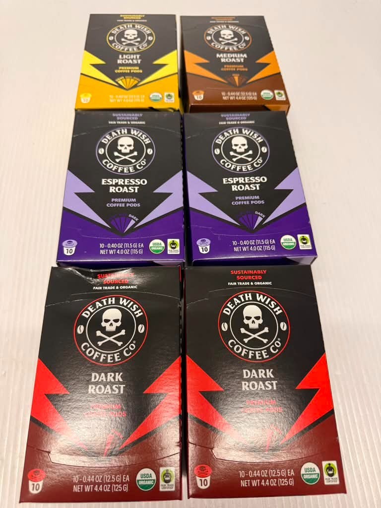 Death Wish Coffee Mixed Roast Variety Pack Coffee Pods, Organic, 60 Count