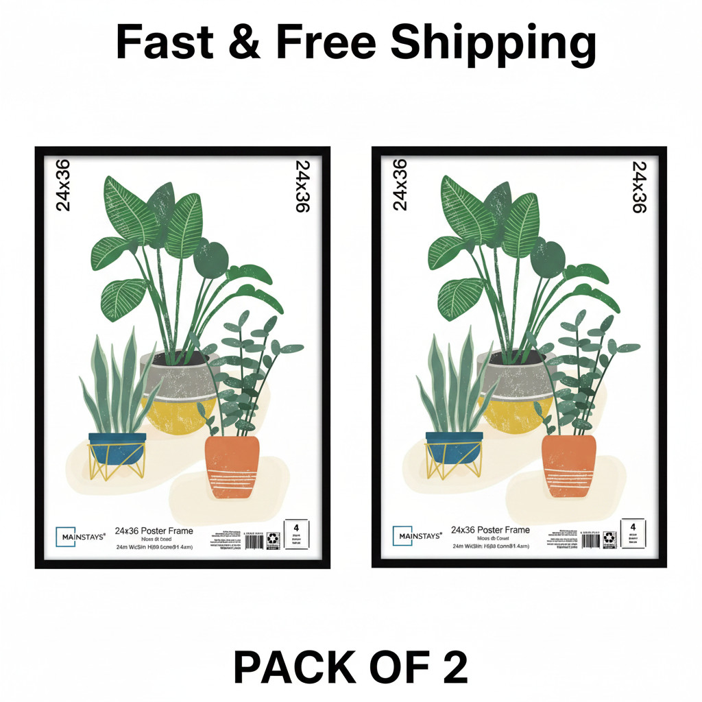 Mainstays 24x36 Black Poster Frame Set of 2 – Wall Mount Display Frames
