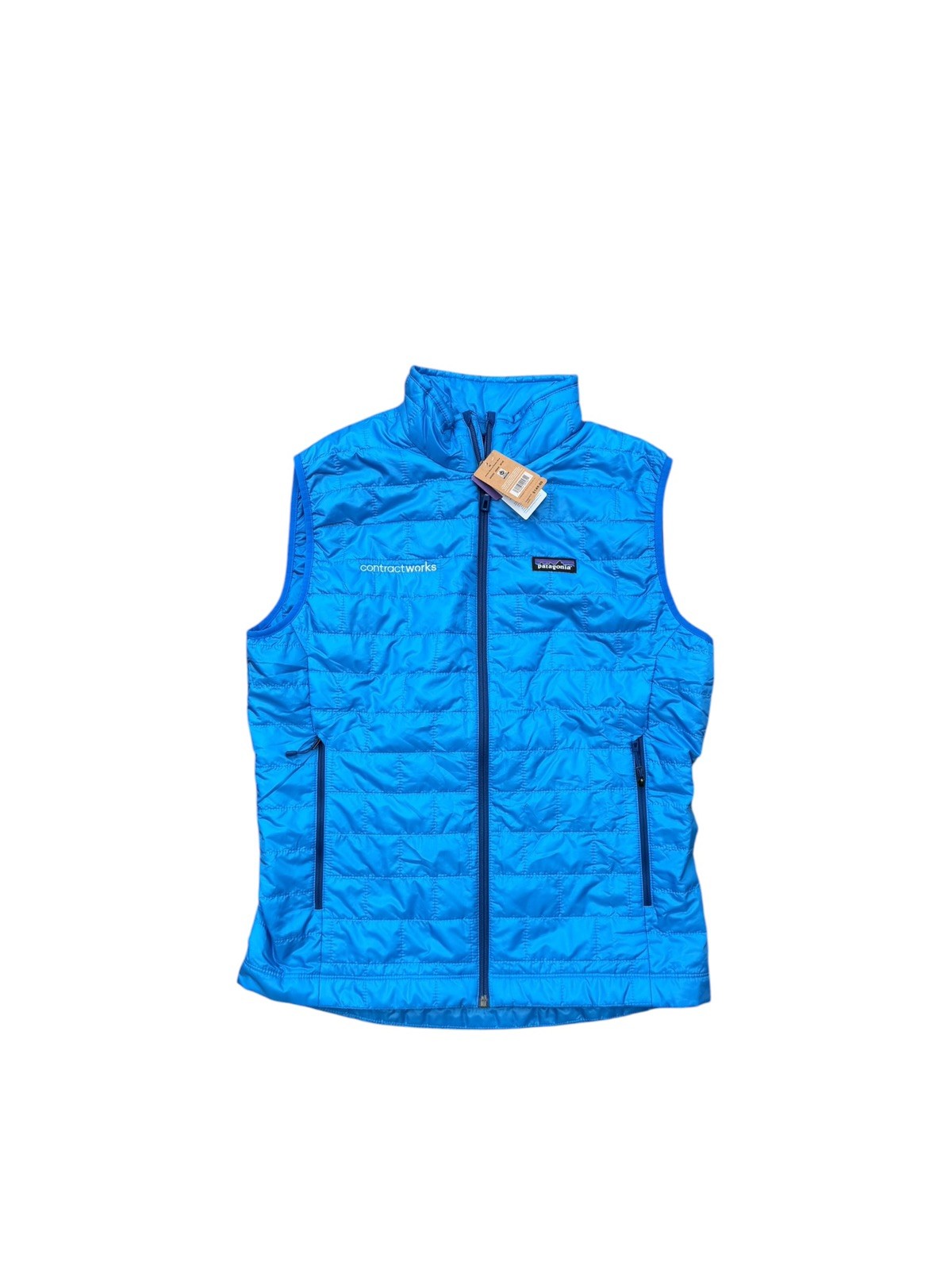 Patagonia Men’s Nano Puffer Vest Full Zip Stand-Up Collar Blue Size mens MEDIUM