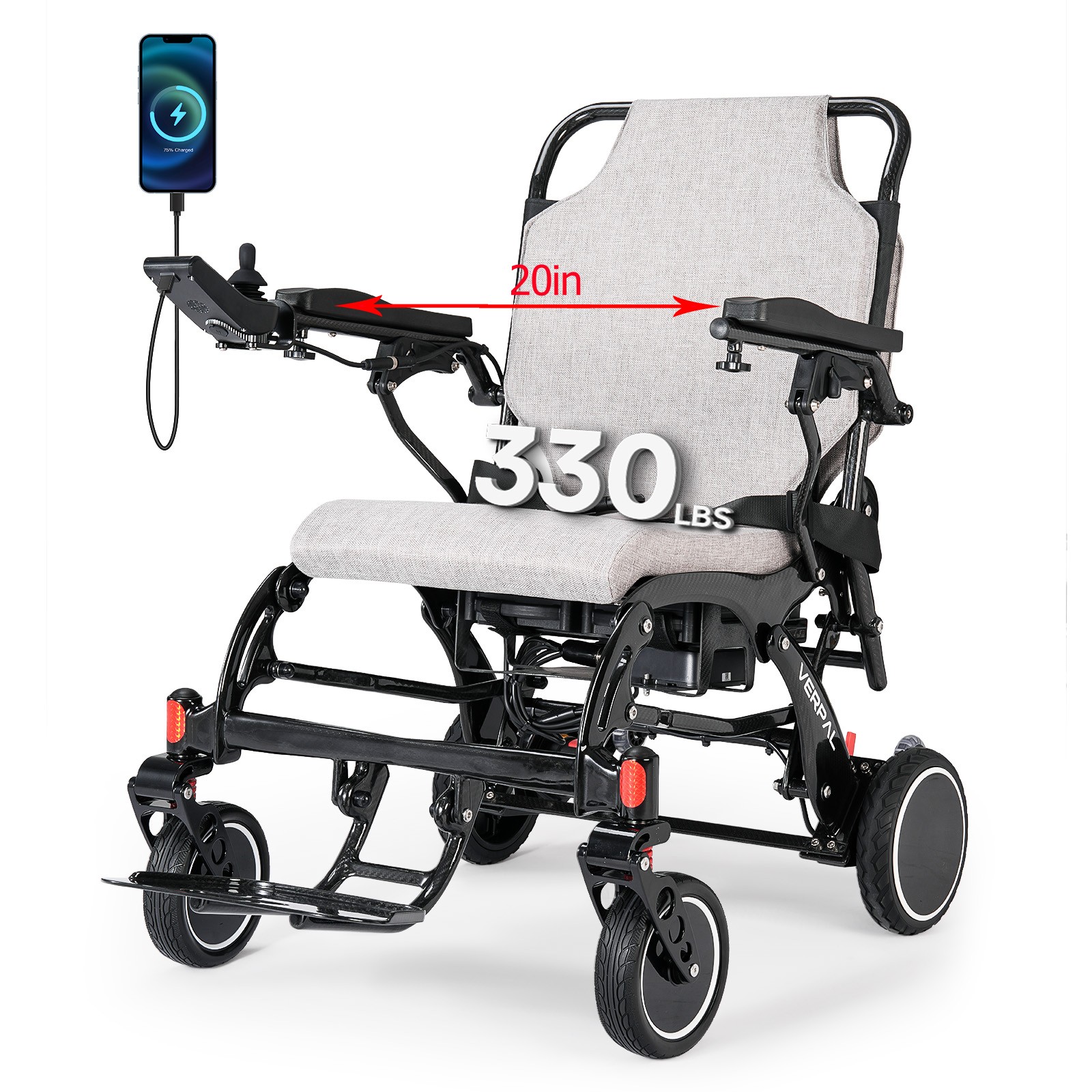 Used Intelligent Foldable Carbon Fiber Electric Wheelchair All Terrain FDA