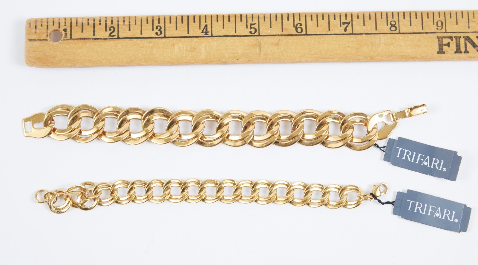 Vintage Trifari Costume Jewelry Lot 2 Bracelets 2 Clip on Earrings 4pc total NWT