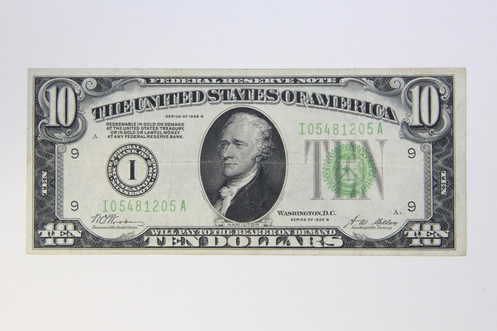 1928 B $10.00 FRN ( I ) Minneapolis Federal Bank, Very Fine