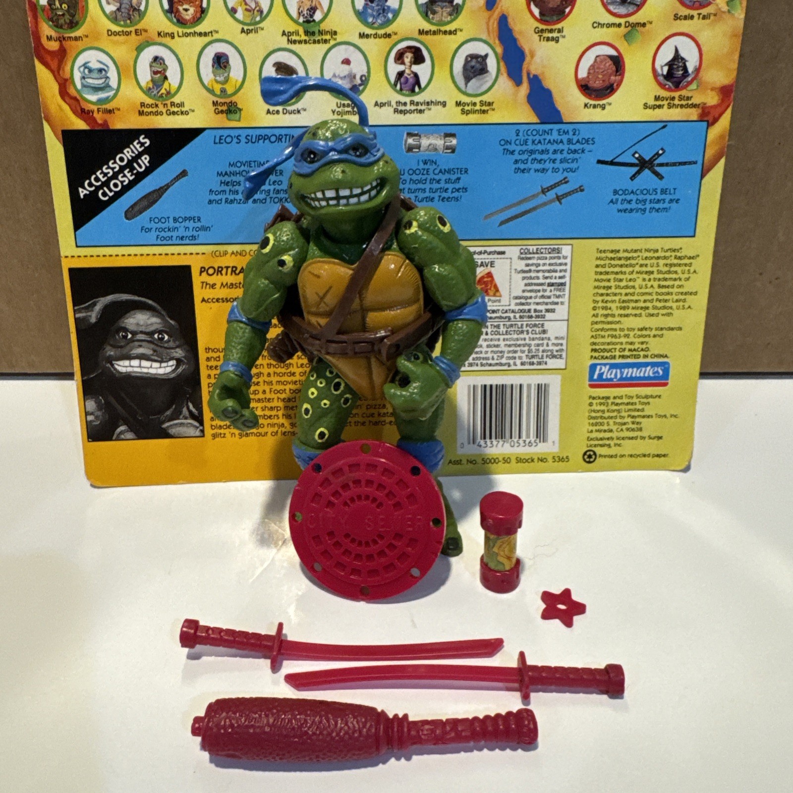 Tmnt RARE 1995 Movie Star Leo Purple/pink Weapon Variant W/card Back Playmates Tmnt RARE 1995 Movie Star Leo Purple/pink Weapon Variant W/card Back Playmates