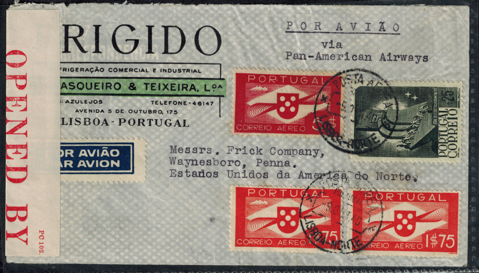 WWII Bermuda 1940 Censor Cover w/ Bermuda Tape CL2 #60 Modified in M/S to #68