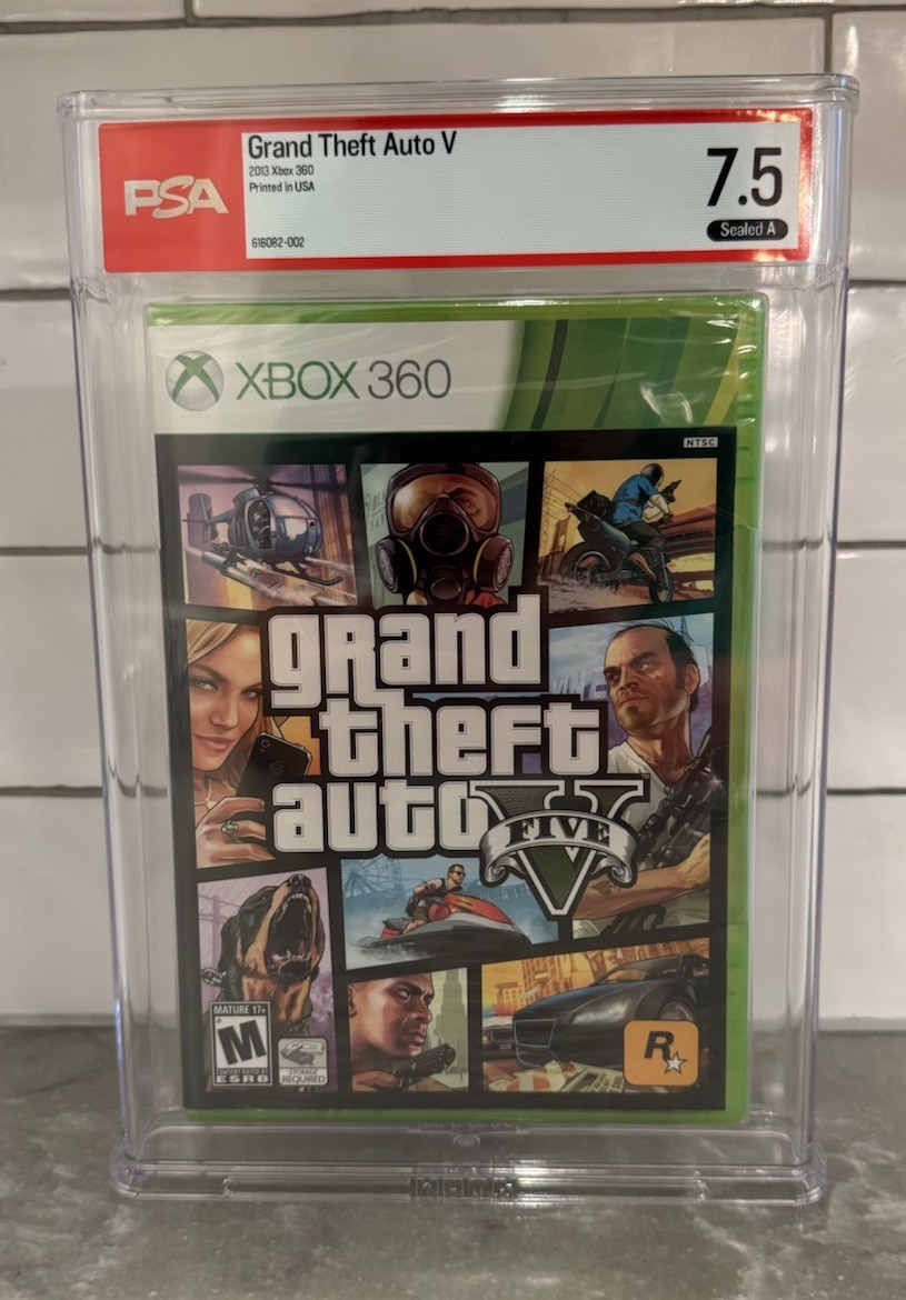 Grand Theft Auto V GTA 5 Xbox 360 PSA 7.5 A Sealed Printed USA GTA V