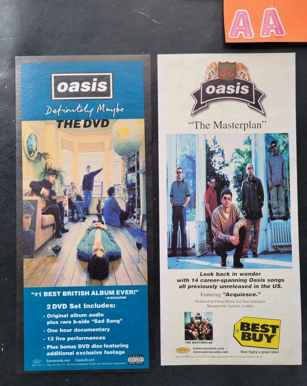 Oasis Lot Of 2 Album & DVD Promo Print Advertisements 1998 & 2004