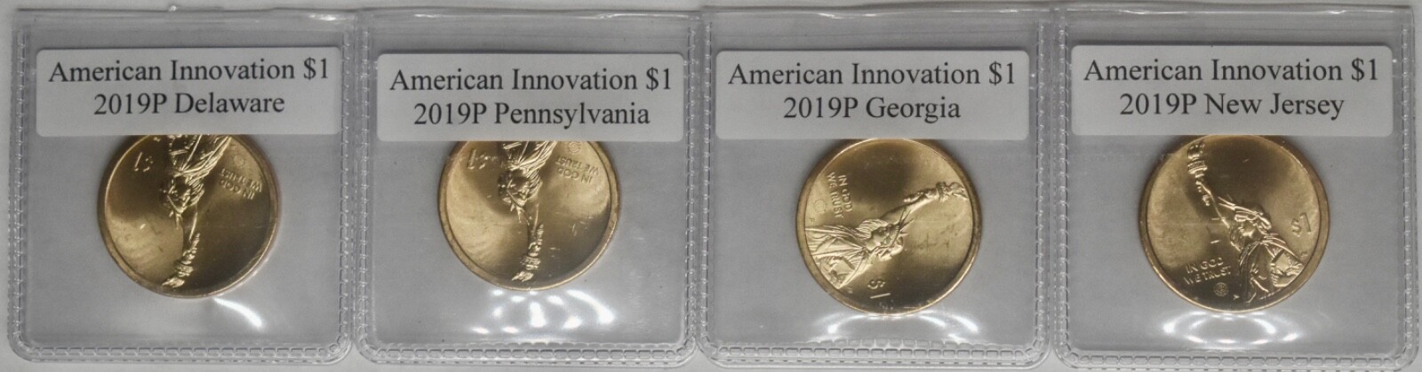2019-P American Innovation Dollar 4 Coin Set UNC in Labeled Flips ✪COINGIANTS✪