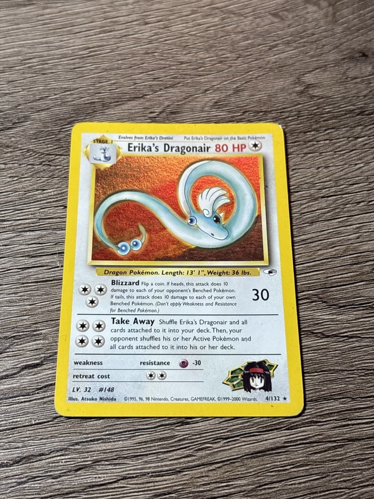 Pokémon TCG Erika\'s Dragonair Gym Heroes 4/132 Holo Rare