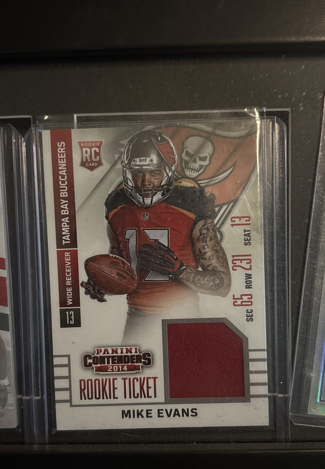 2014 Panini Contenders - Rookie Ticket Swatches Mike Evans #RTS-36 Ball in...