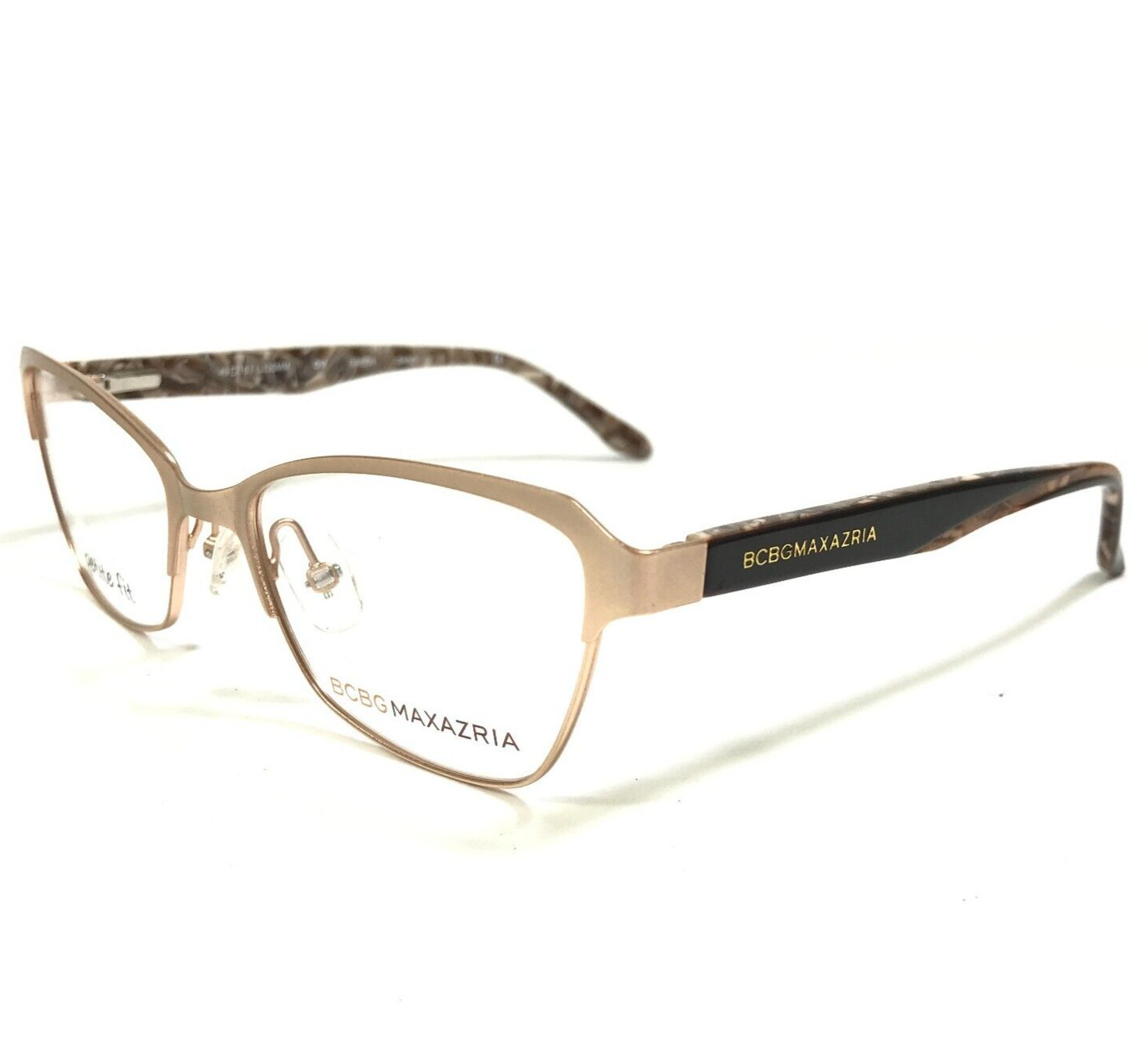 BCBGMAXAZRIA Petite Fit Eyeglasses Frames GREER SAND Gold Ivory Marble 49-16-125