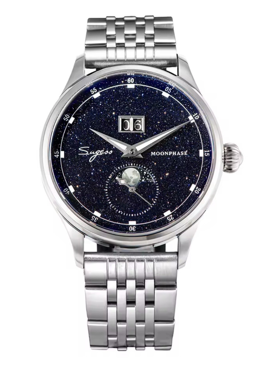 Sugess Moonphase Master Stardust 41 mm ST2528 Mechanical Saphire Stainless Band