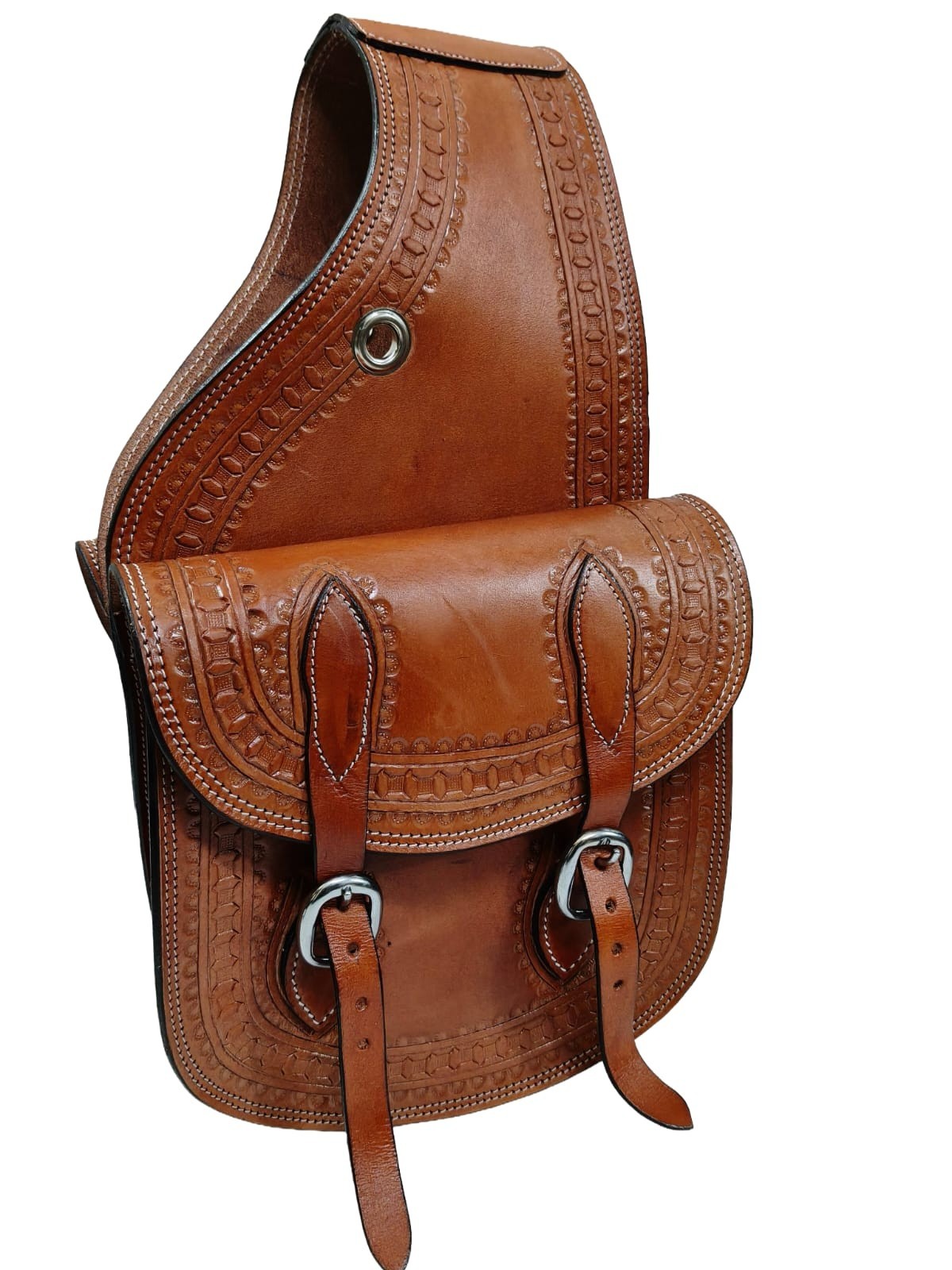 Classic Look Leather Horse Western Saddle bag With Attractive Tooling 
