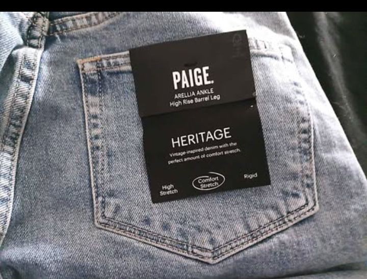 PAIGE Heritage High Rise Barrel Fit Ankle Jeans Light Wash Stretch Pockets 24P