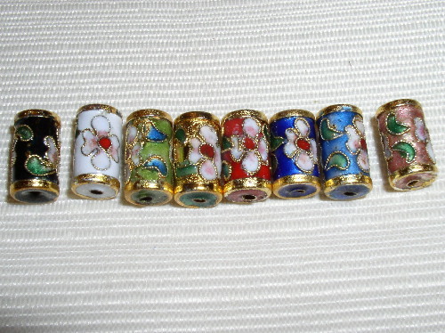 Sale 60 New 9x15mm Tube Mix Handmade Cloisonne Beads