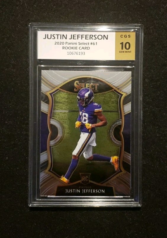 *JUSTIN JEFFERSON* 2020 Panini Select #61 *CGS 10* RC Rookie Card 