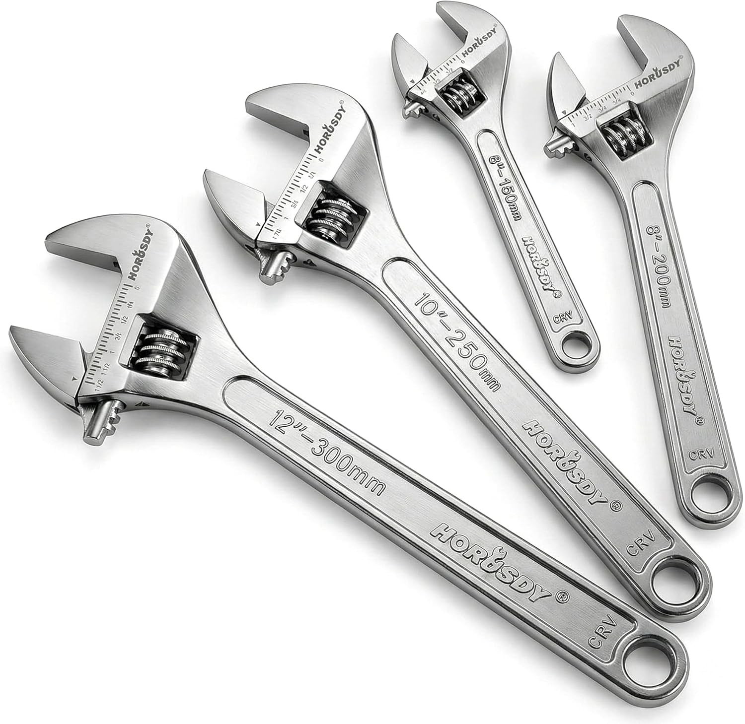 Crescent 4-Piece Adjustable Wrench Set 6-12 in Adjustable CR-V Steel