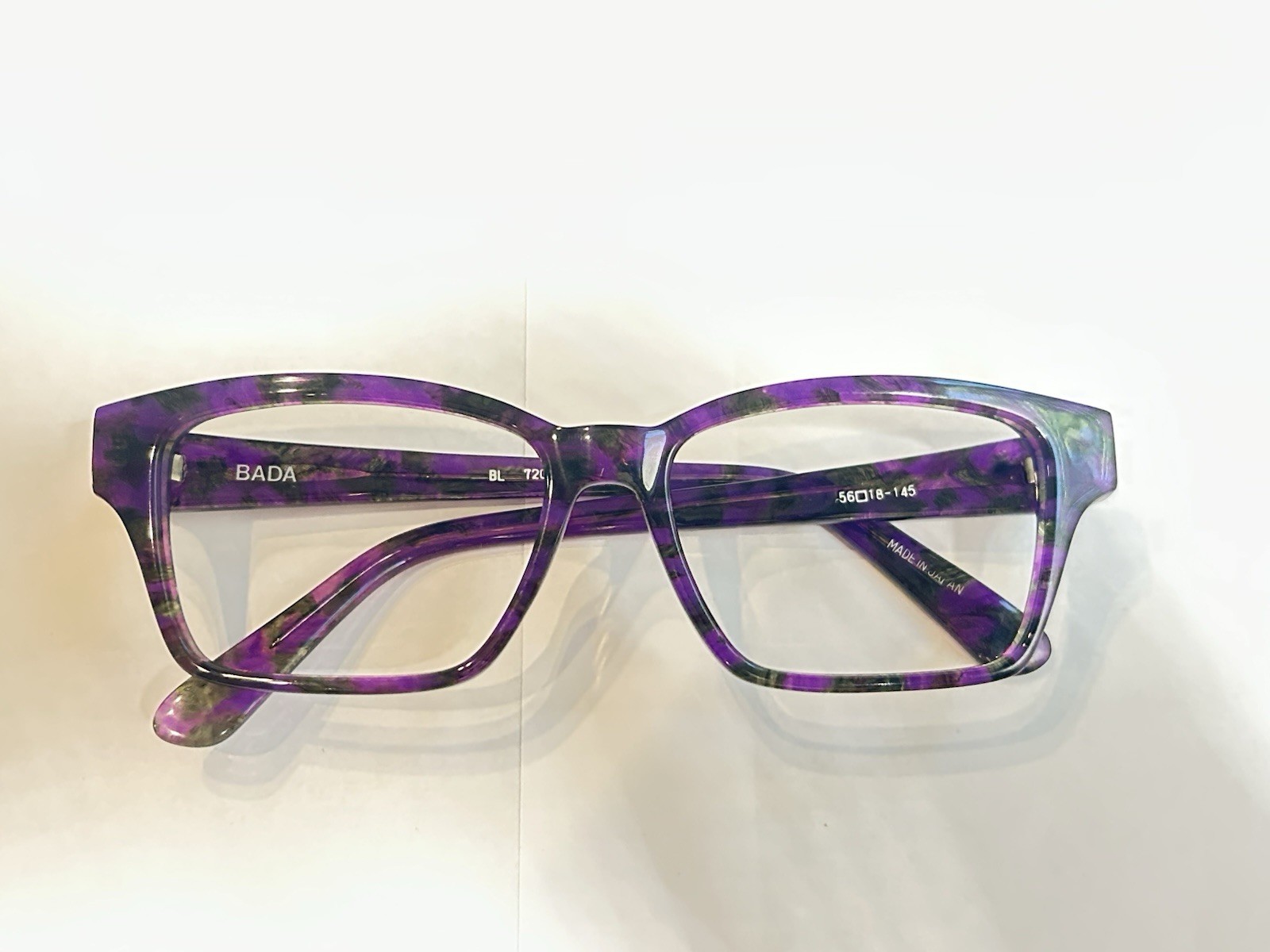 Vintage BADA BL 720-0468 Eyeglasses Frame Purple Green Marble 56-18 Germany