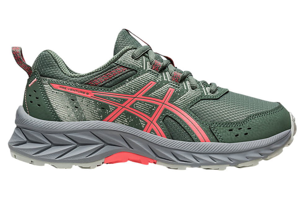 ASICS Kid\'s PRE Venture 9 Ivy/Papaya Running Shoes Unisex Kids - Size 4 US