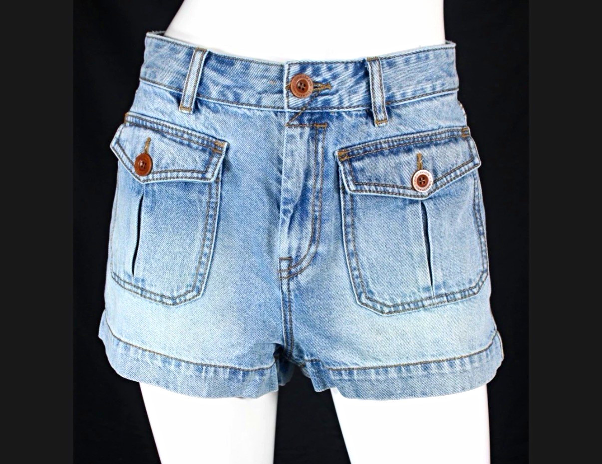 Zimmermann Light Wash High Rise Cotton Denim Shorts 5-Pocket Women’s 2 Zimmermann Light Wash High Rise Cotton Denim Shorts 5-Pocket Women’s 2