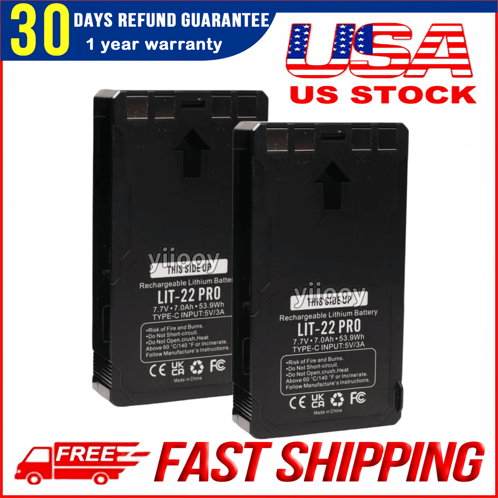 2-Pack  LIT-22 Rechargeable Battery Compatible For Trail Camera Flex-M Flex G-36