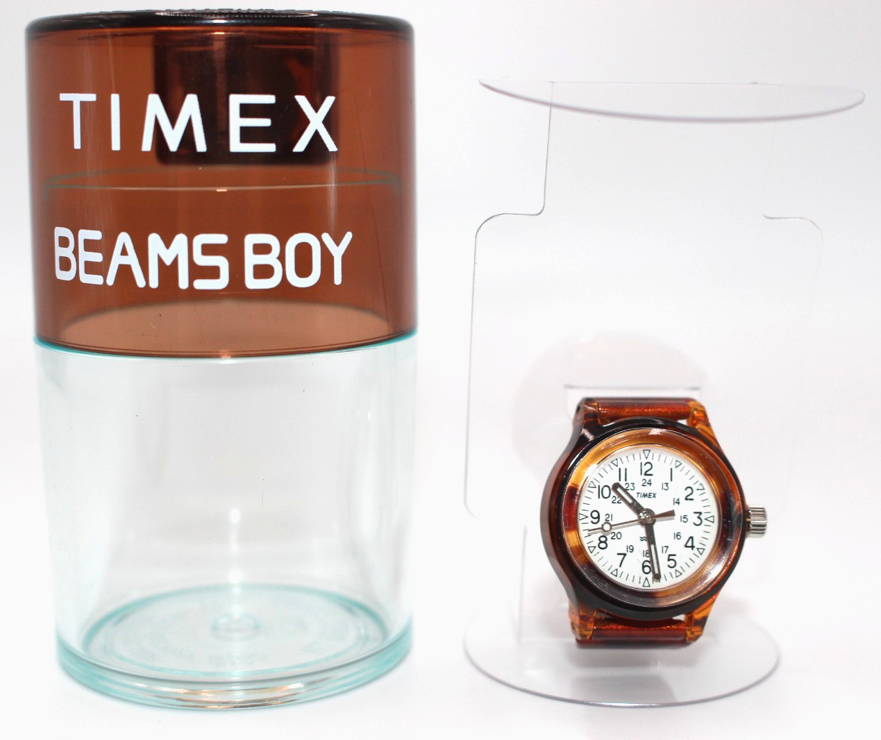 TIMEX x BEAMS BOY Ring Watch Tortoise Shell 50th Anniversary Japan White Dial