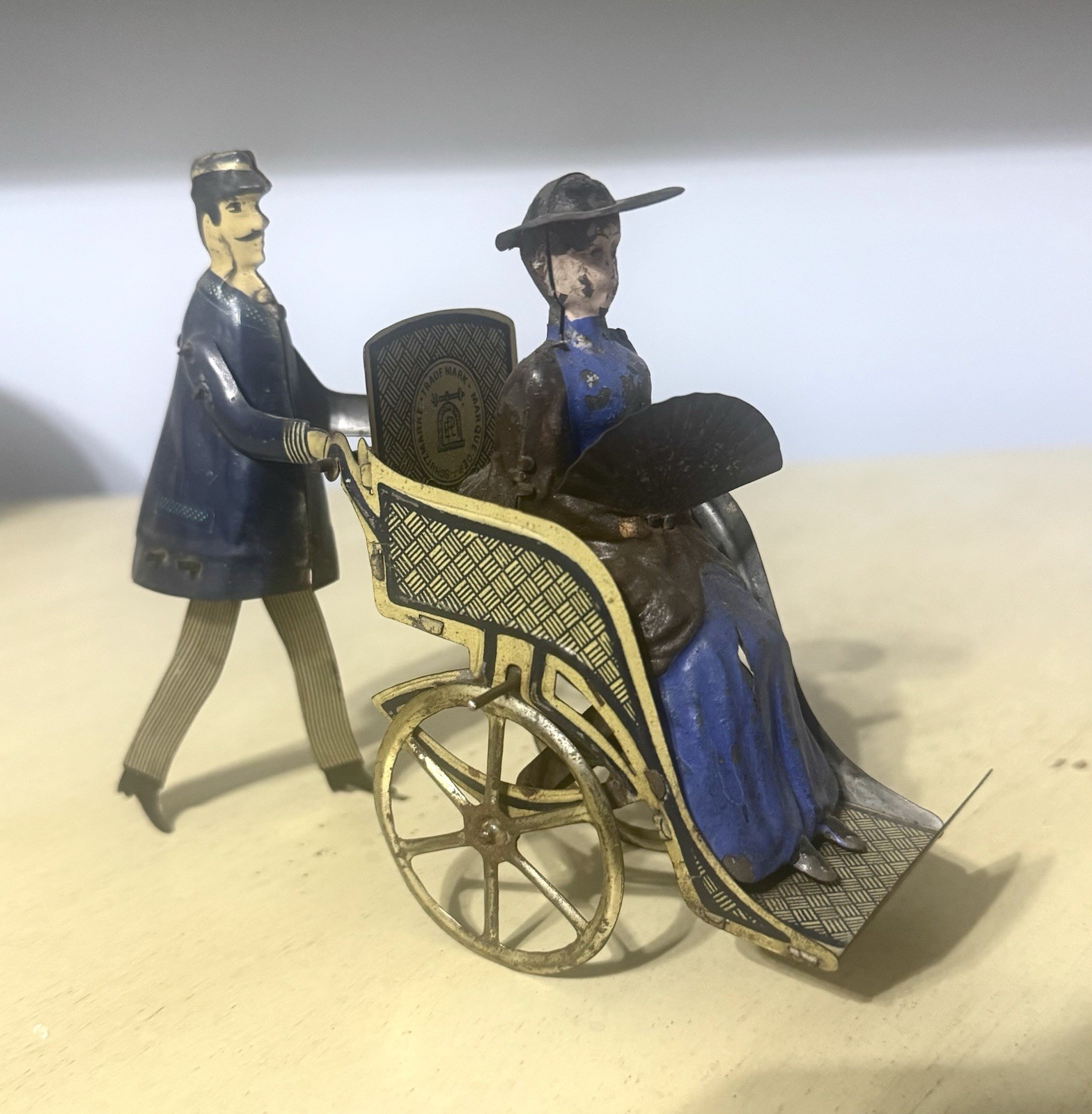 Very Rare Early Lehmann Going To The Fair Wind Up Tin Toy EPL 290 1800s Version