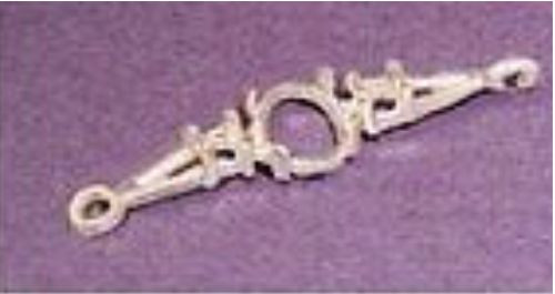 10x8mm Oval Cab Accented Silver Pre-Notched Bracelet Link Setting