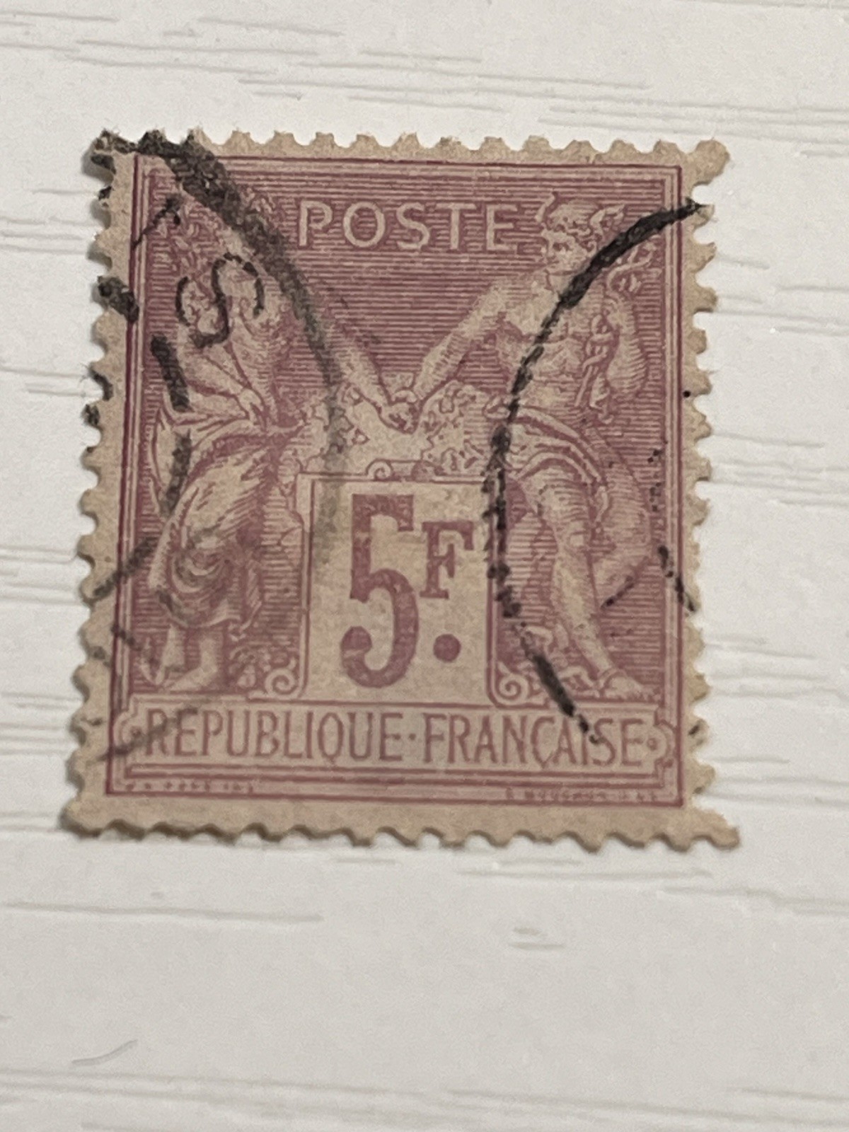 France 1877 Scott #96 Sage Type II 5Fr Violet/Lavender Used - Space Filler /Thin France 1877 Scott #96 Sage Type II 5Fr Violet/Lavender Used - Space Filler /Thin