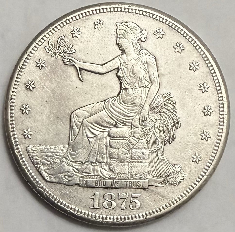 1875-S Trade Dollar AU Details