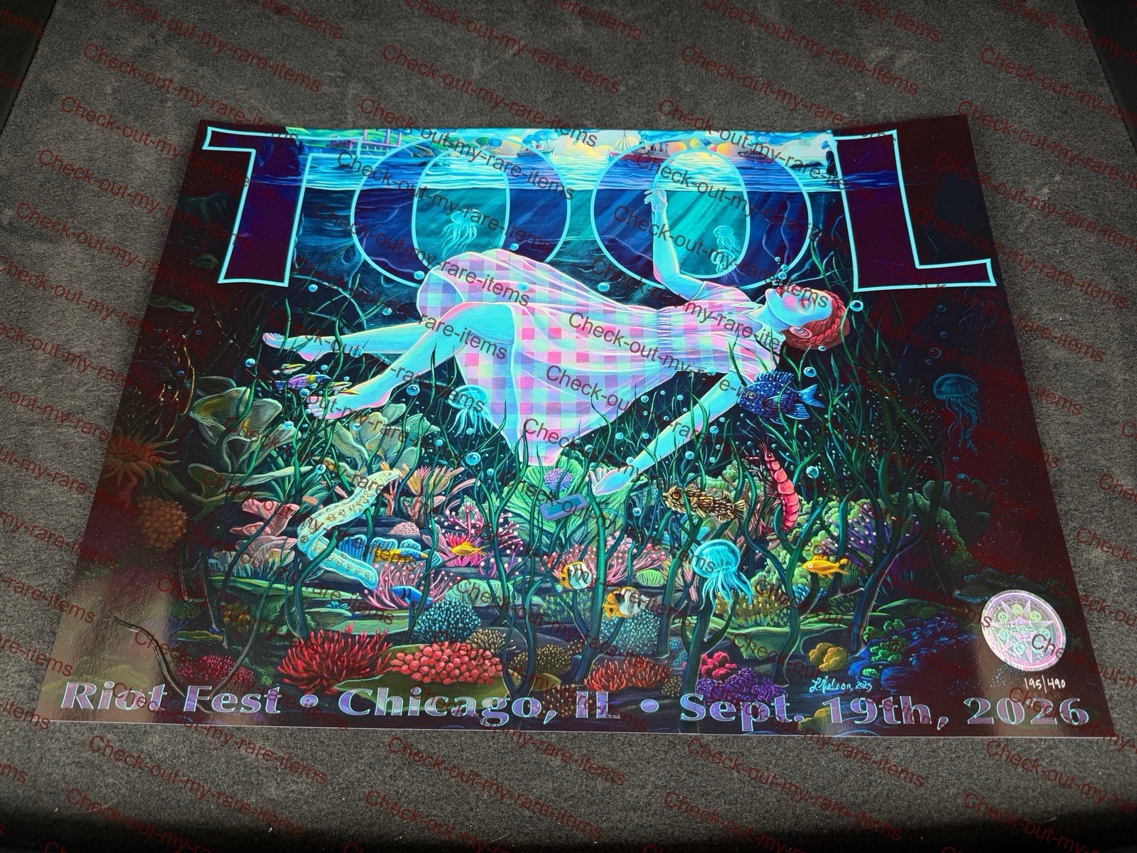 Tool Poster 9/19 2026 Riot Fest Chicago Illinois Douglass Park #490 Lori Nelson