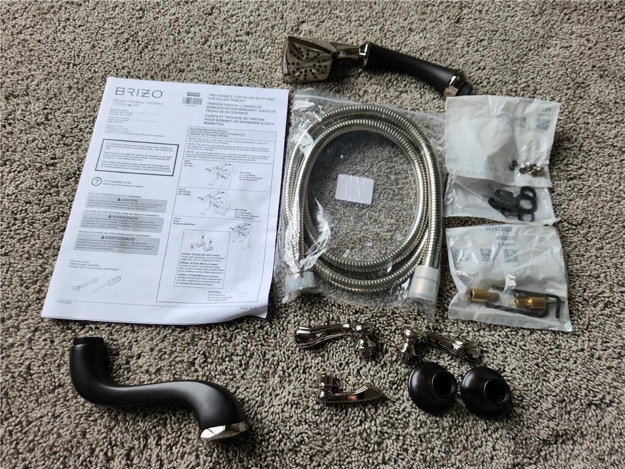 Brizo T70385-PNCO Charlotte Tub Filler Trim in Polished Nickel/Cocoa Bronze