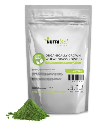 NVS 100% PURE WHEAT GRASS POWDER USDA ORGANIC - SUPERFOOD NONGMO VEGAN USA FIBER