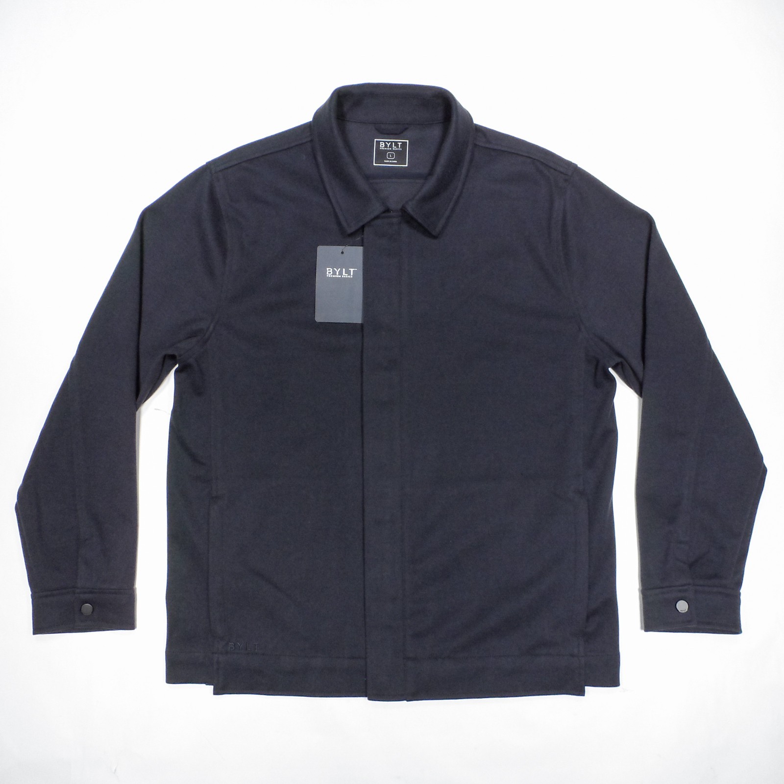 NWT BYLT Premium Basics \'Coastal Jacket\' Navy Blue Full Zip Casual - L Large NWT BYLT Premium Basics \'Coastal Jacket\' Navy Blue Full Zip Casual - L Large