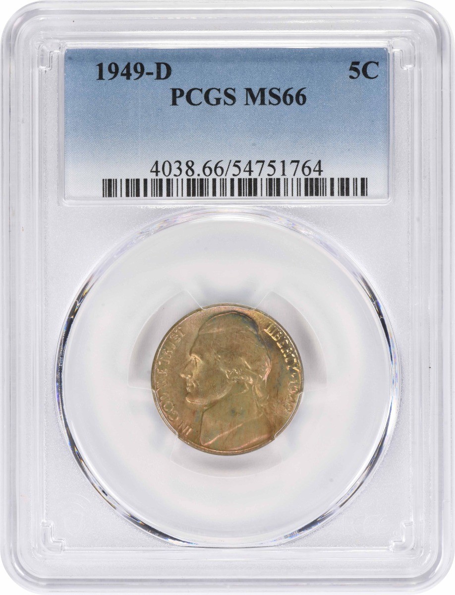 1949-D Jefferson Nickel MS66 Toned PCGS