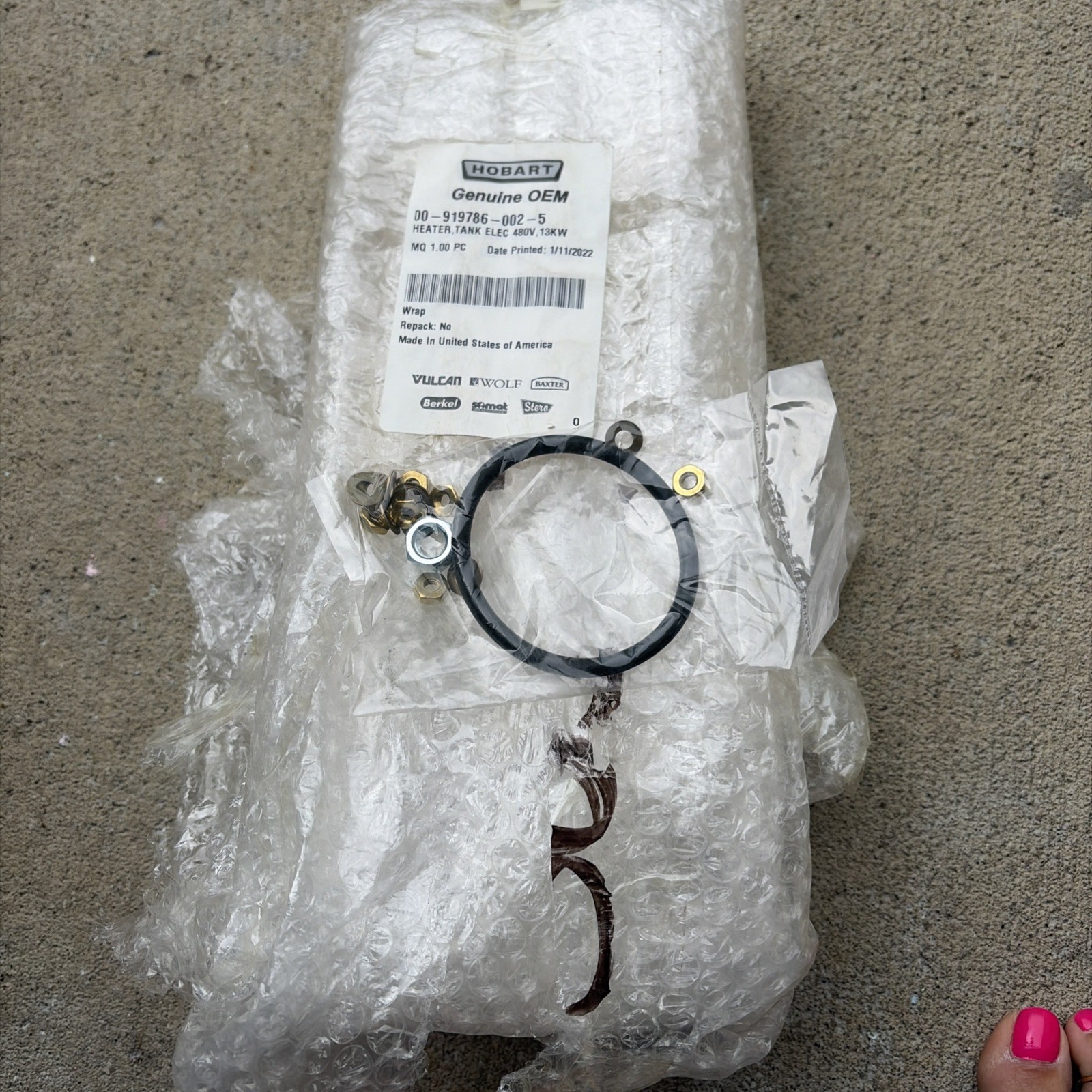 Hobart Heater, tank. 480v 00-919786-002-5 