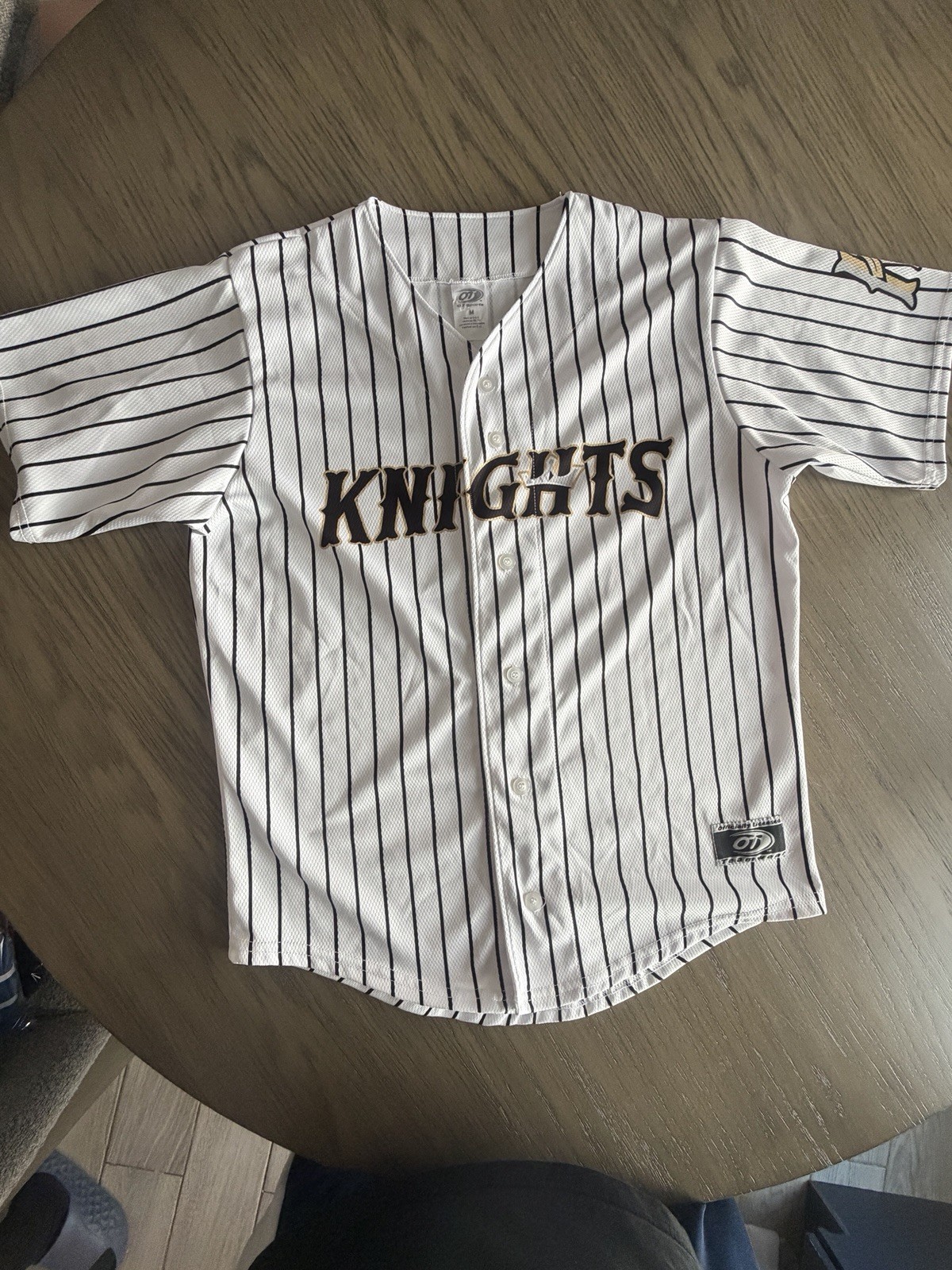 OT Sports Knights Baseball Jersey Men’s Medium Pinstripe Made in USA