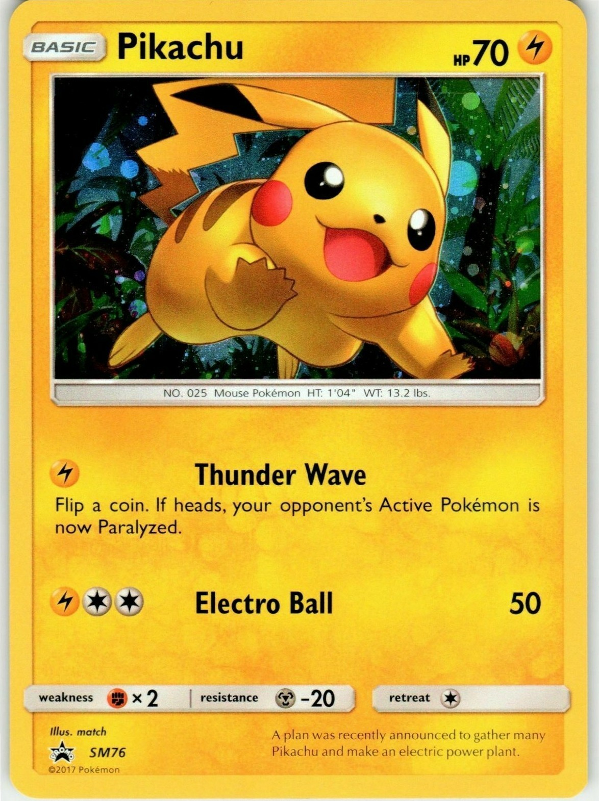 GALAXY HOLO Pikachu SM76 Pokemon Black Star Promo Holographic Foil Rare - LP GALAXY HOLO Pikachu SM76 Pokemon Black Star Promo Holographic Foil Rare - LP